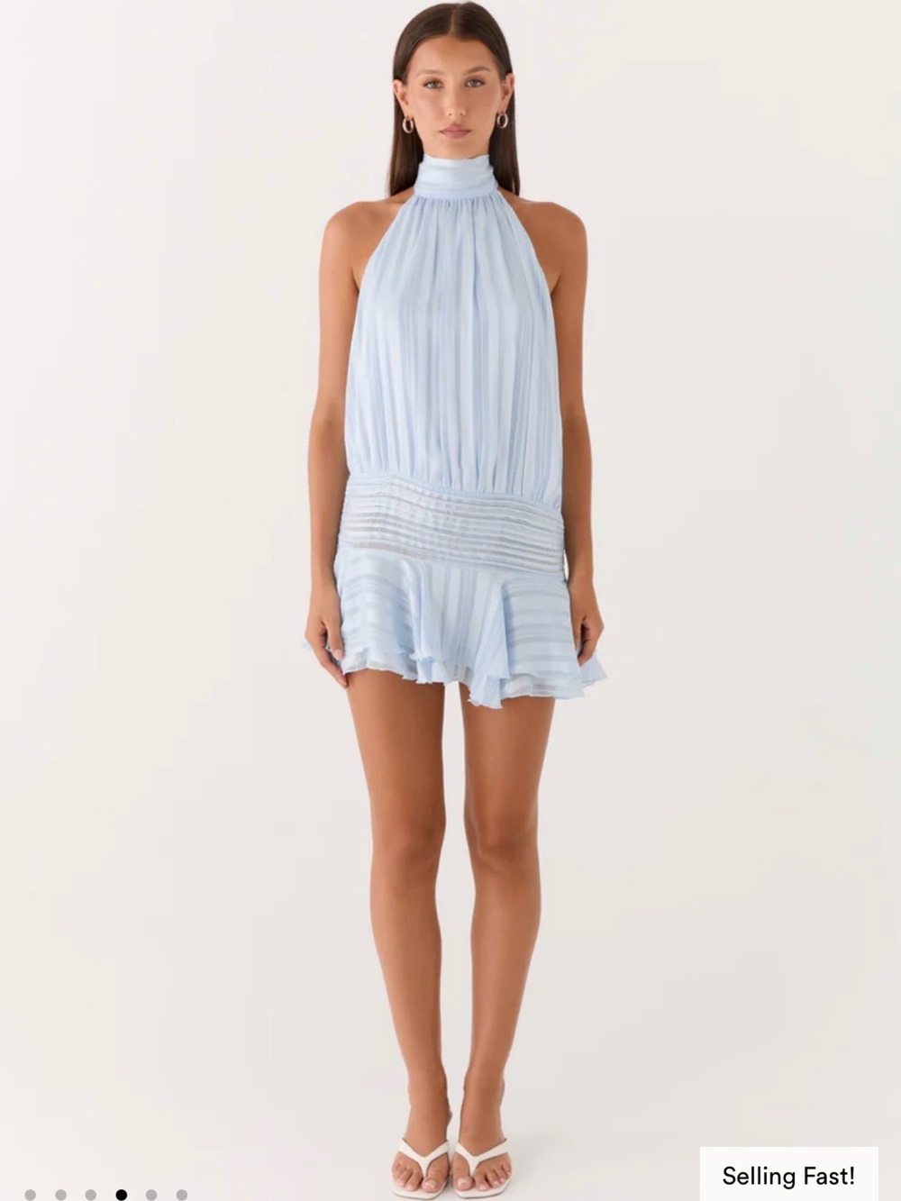 Peppermayo Light Blue Halter Mini Dress